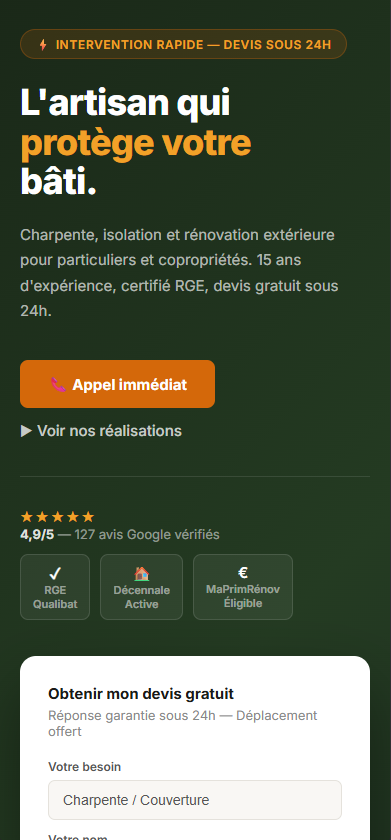 Vue mobile Étude de Cas Sectorielle